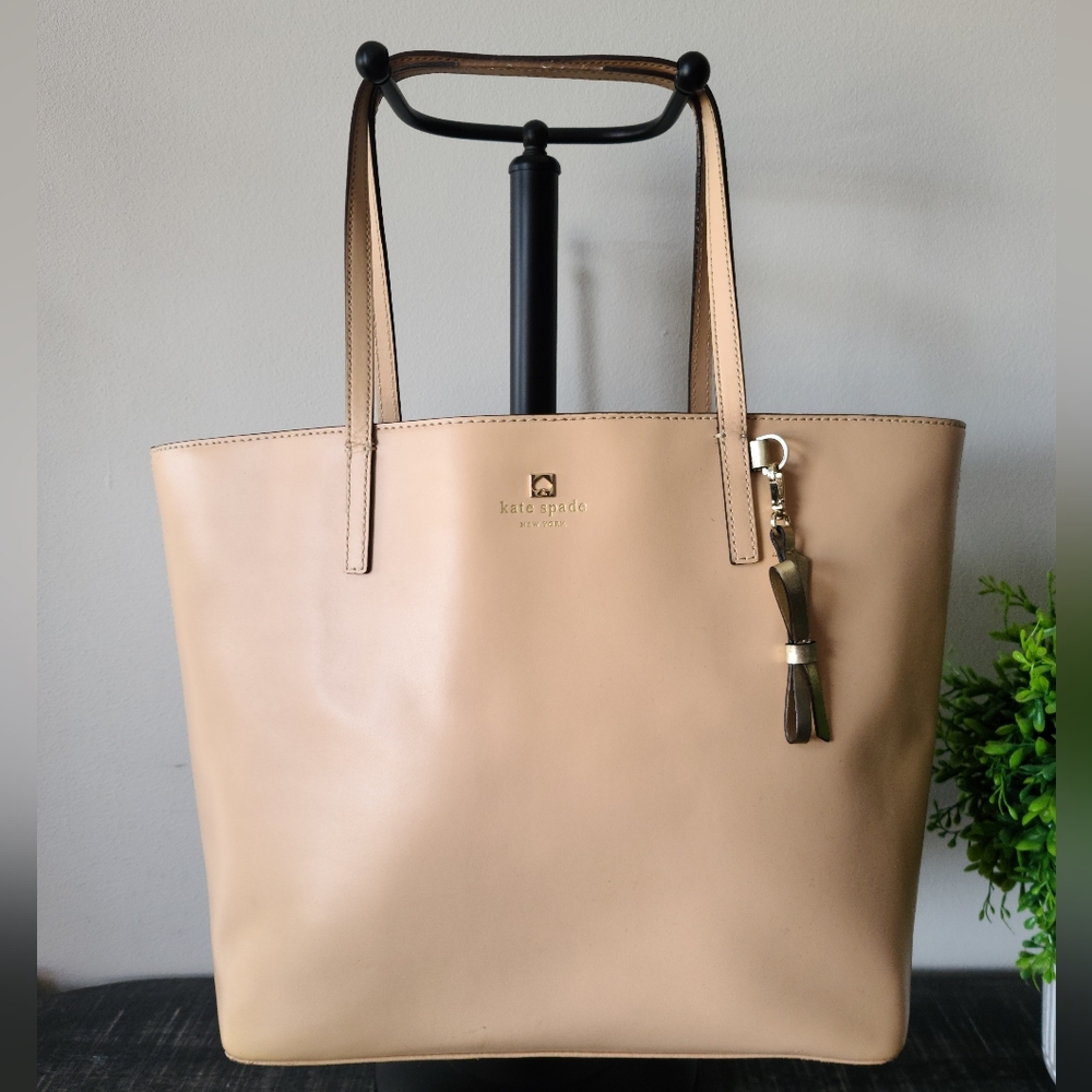 Kate Spade Large Tan Leather Shoulder Tote Bag